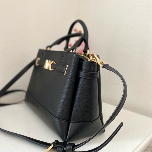 Michael Kors Reed SM Pebbled Leather Belted Satchel - Picture 5 of 11